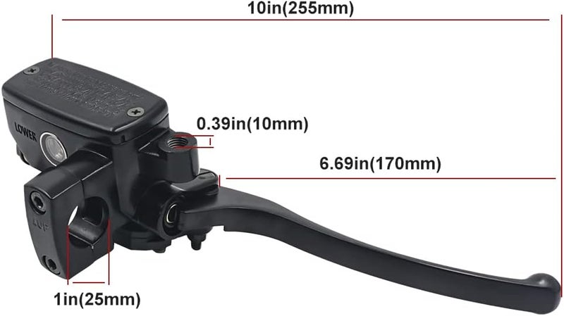 Triumilynn Right 1" 25mm Brake Master Cylinder Motorcycle Replacement for Hon-da Shadow Goldwing Magna VTX, Ya-maha Road Star V-Star, Su-zuki Intruder Savage, Kawa-saki Vulcan - Image 2